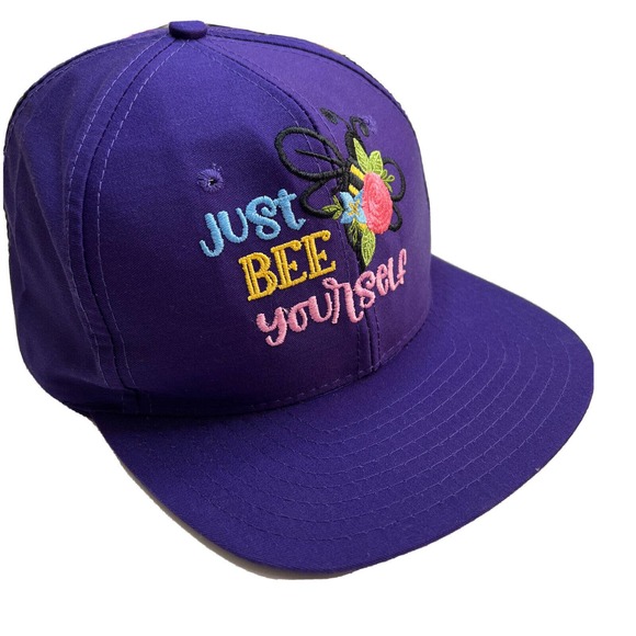 Women's Embroidered Adjustable Cotton Baseball Cap Hat Just Bee Yourself NWT - Picture 1 of 5